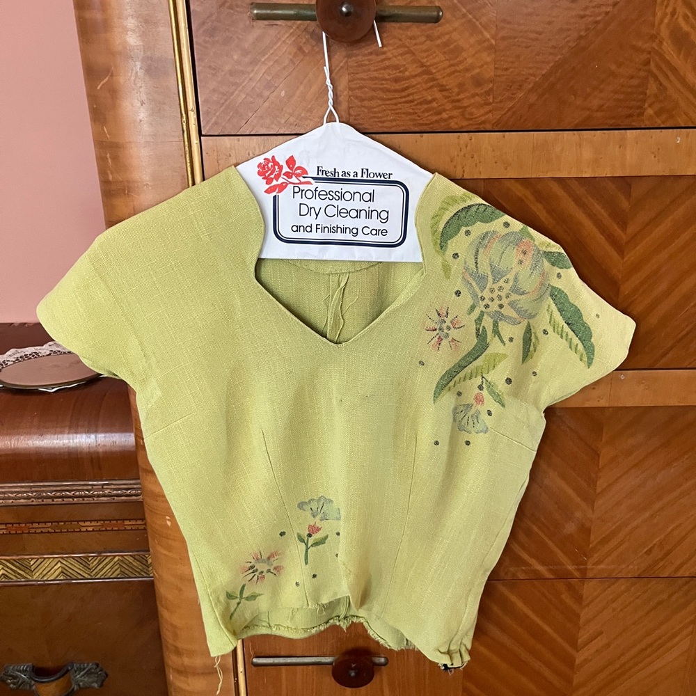 1940s hand painted blouse